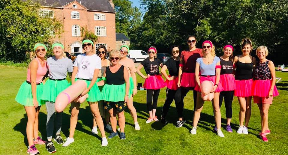 Hen do pose for Olympic Shames photo