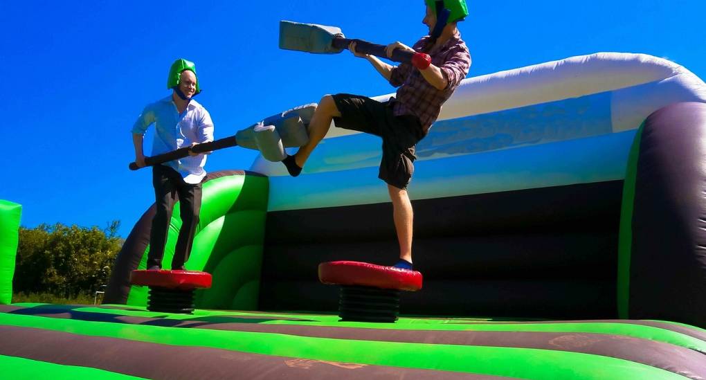 Two people compete in the West Country Games 