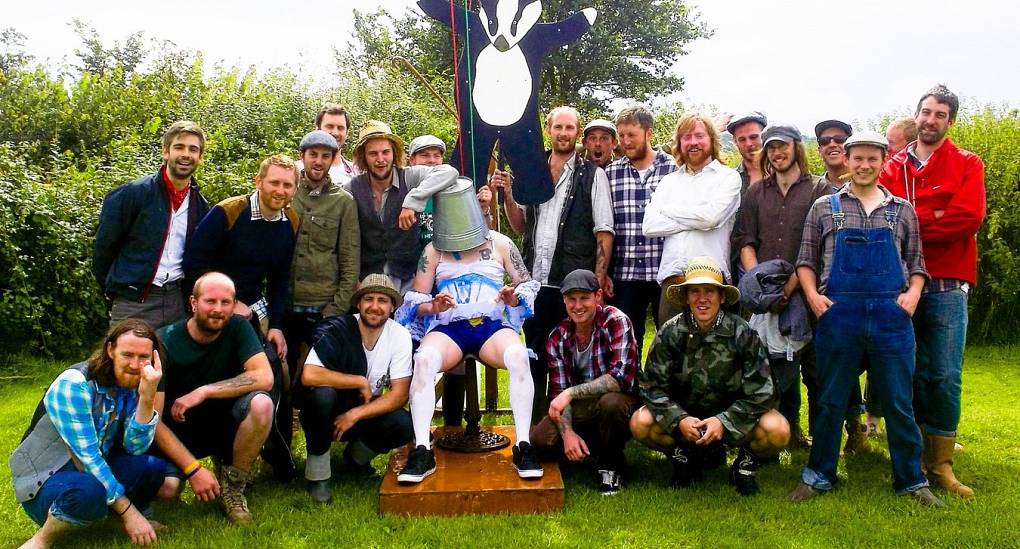 A stag group in fancy dress at the West Country Games Bristol