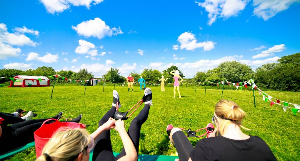 Hens taking aim in the Welsh Games