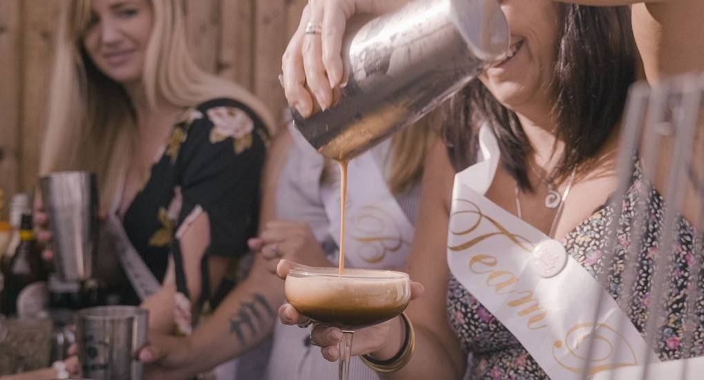 Hens Making Cocktails on their Malta hen do 