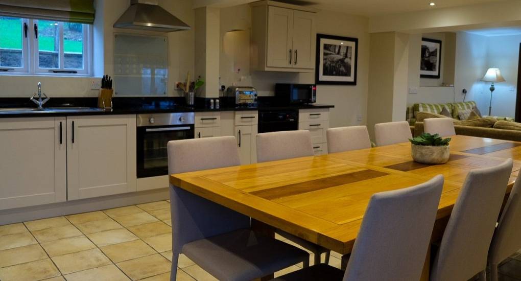 View of the kitchen at The Paddock Party House