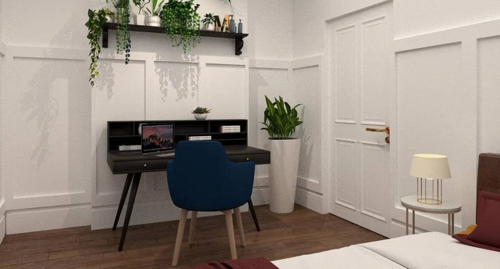 Elegant bedroom setup at Lux Life featuring twin beds and premium linens, perfect for large group stag do stays in a central Edinburgh townhouse.