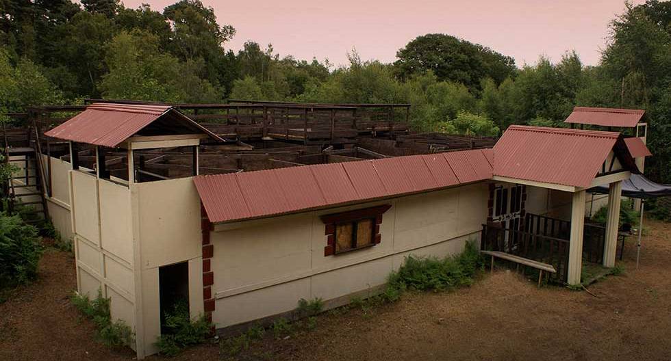 The purpose built paintball swat training house