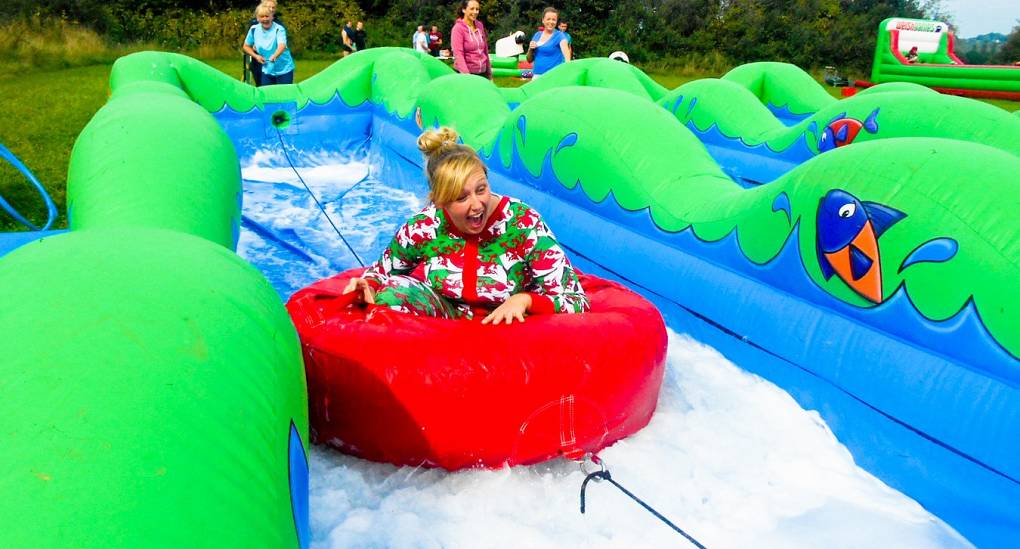 Hen competing for the lead at the Welsh Games