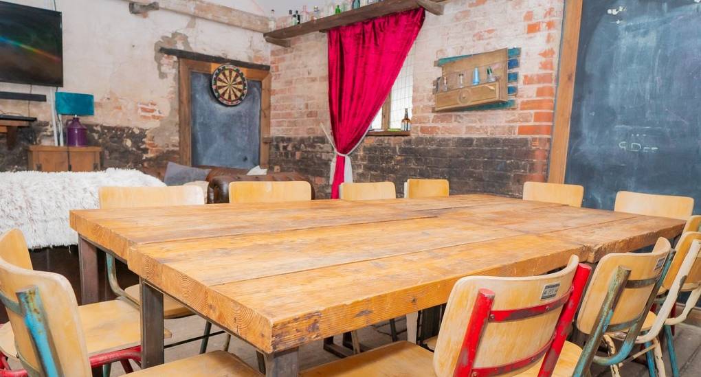 Dining table in Rustic barn