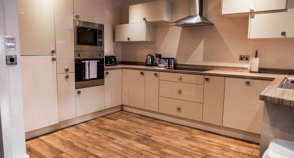 Stag and Hen party home kitchen with large floor space