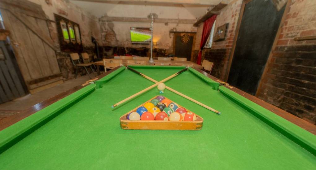 Pool table ready to play
