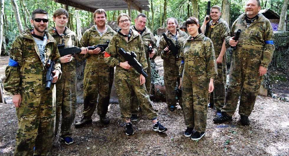 Stags and hens posing for a pic before battle